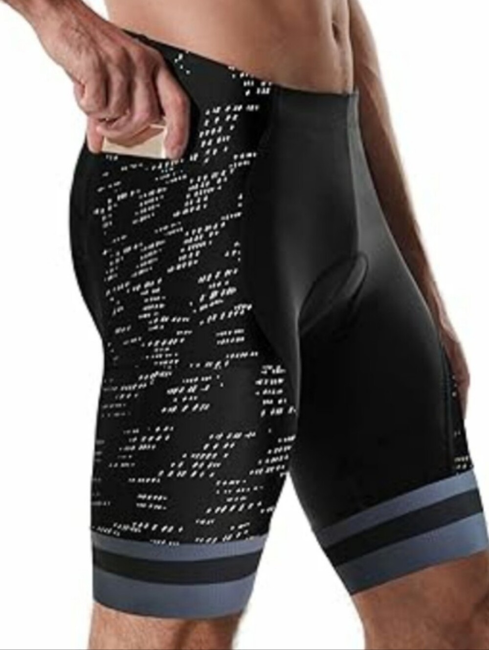 Nicewin Mens Padded Cycling Bike Shorts Reflective Zip Pocket Bicyclist Cyclist